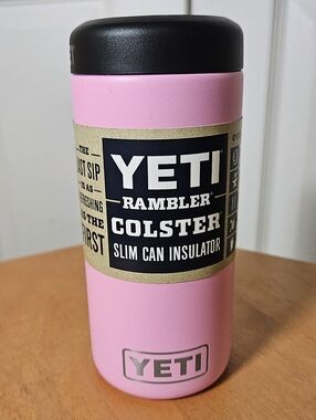 NWT YETI Power Pink Rambler Colster Slim Can Insulator
